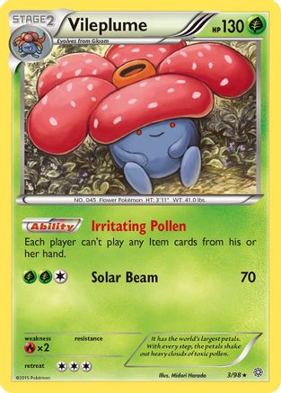Vileplume 3/98 - XY Ancient Origins Reverse Holofoil