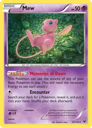 Mew 29/124 - XY Fates Collide Reverse Holofoil