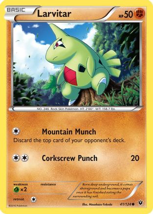 Larvitar (41) 41/124 - XY Fates Collide Reverse Holofoil