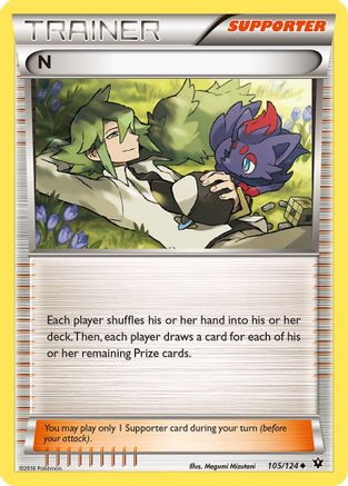 N (Supporter) 105/124 - XY Fates Collide Reverse Holofoil
