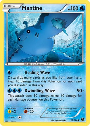 Mantine 27/114 - XY Steam Siege Reverse Holofoil