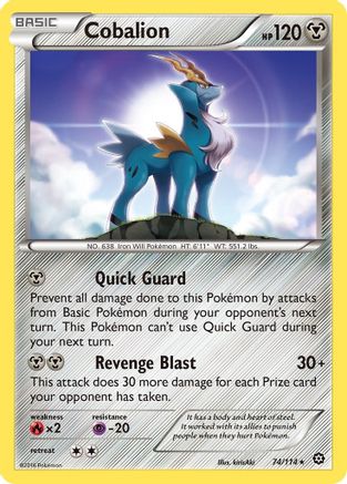 Cobalion 74/114 - XY Steam Siege Reverse Holofoil