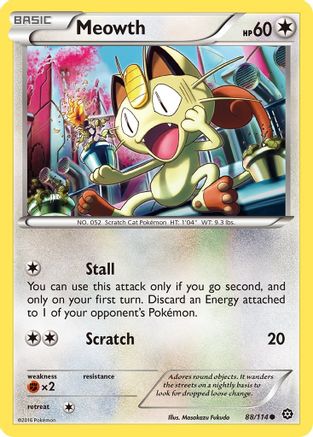 Meowth 88/114 - XY Steam Siege Reverse Holofoil