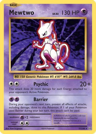Mewtwo 51/108 - XY Evolutions Reverse Holofoil
