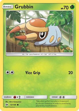 Grubbin 13/149 - SM Base Set Reverse Holofoil