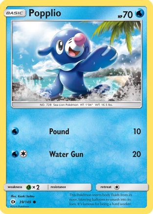 Popplio 39/149 - SM Base Set Reverse Holofoil