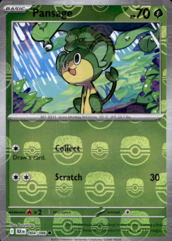Pansage (Master Ball Pattern) 4 - SV Black Bolt Holofoil