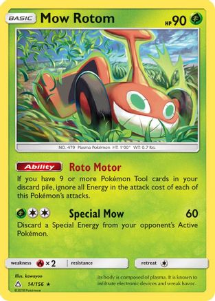 Mow Rotom 14/156 - SM Ultra Prism Reverse Holofoil