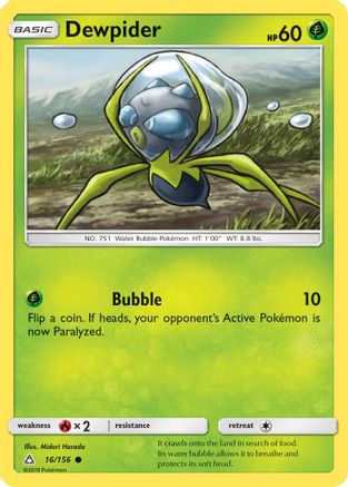 Dewpider 16/156 - SM Ultra Prism Reverse Holofoil