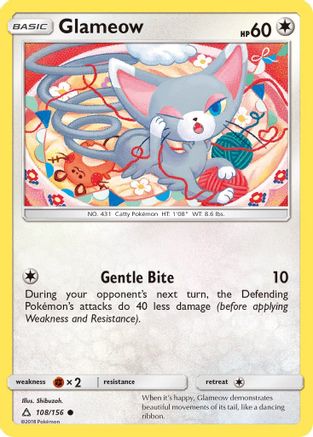 Glameow 108/156 - SM Ultra Prism Reverse Holofoil