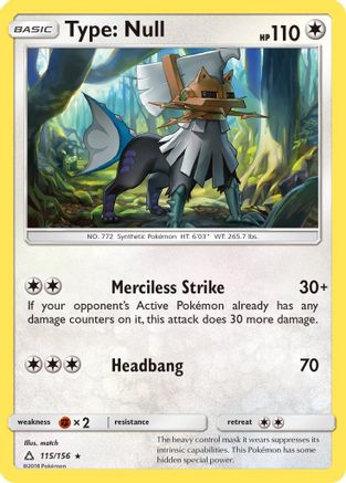 Type: Null 115/156 - SM Ultra Prism Reverse Holofoil