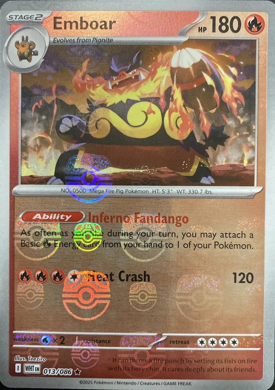 Emboar (Master Ball Pattern) 13 - SV White Flare Holofoil