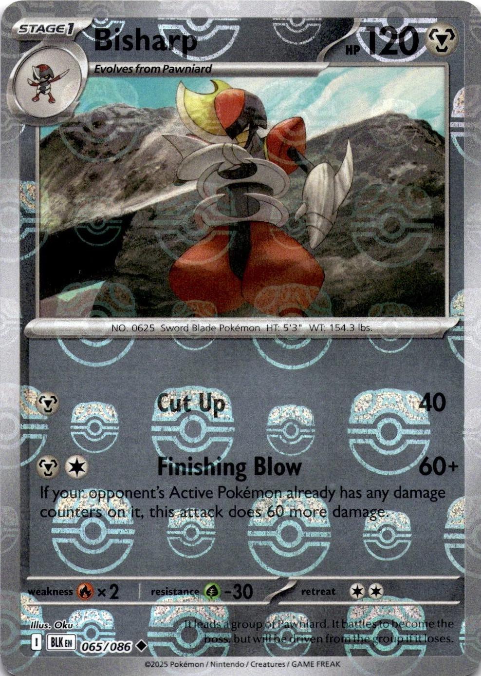 Bisharp (Master Ball Pattern) 65 - SV Black Bolt Holofoil