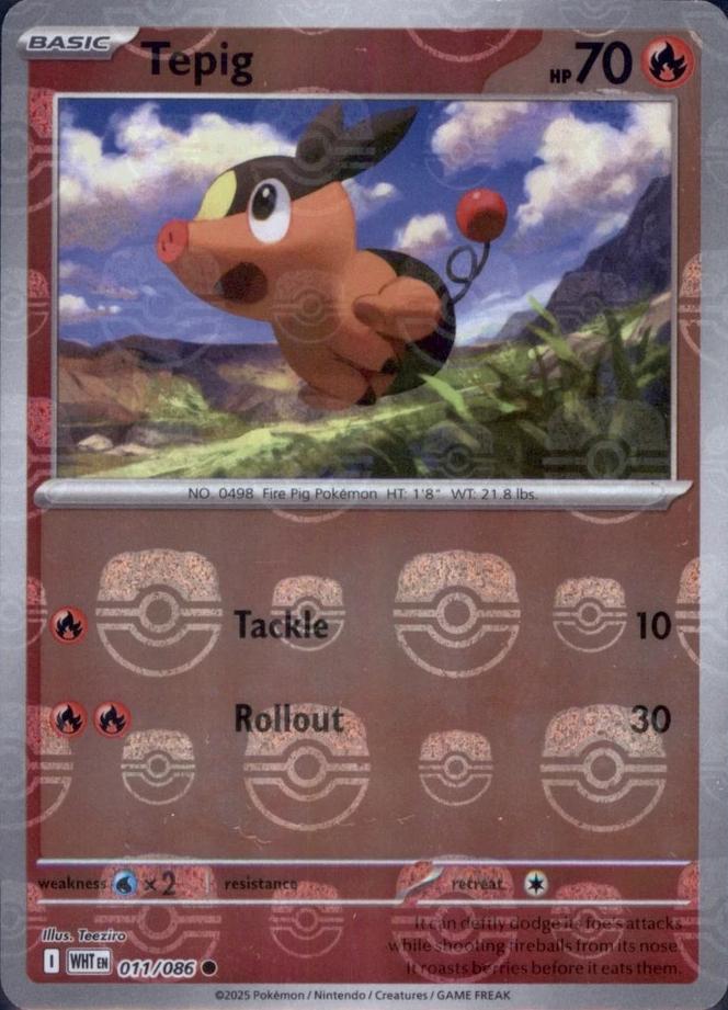 Tepig (Master Ball Pattern) 11 - SV White Flare Holofoil