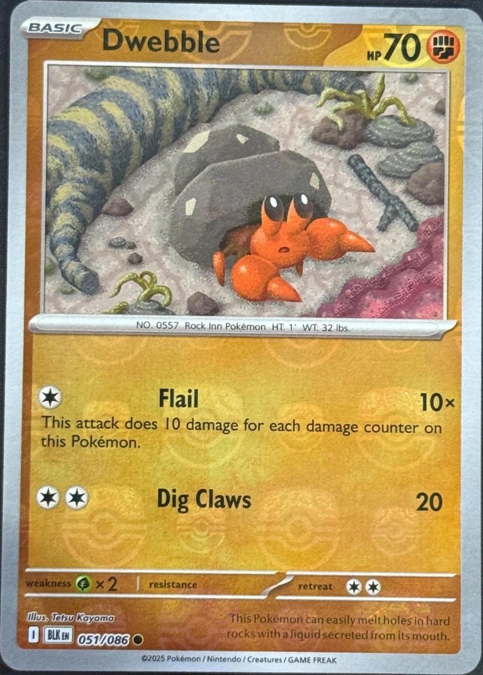 Dwebble (Master Ball Pattern) 51 - SV Black Bolt Holofoil