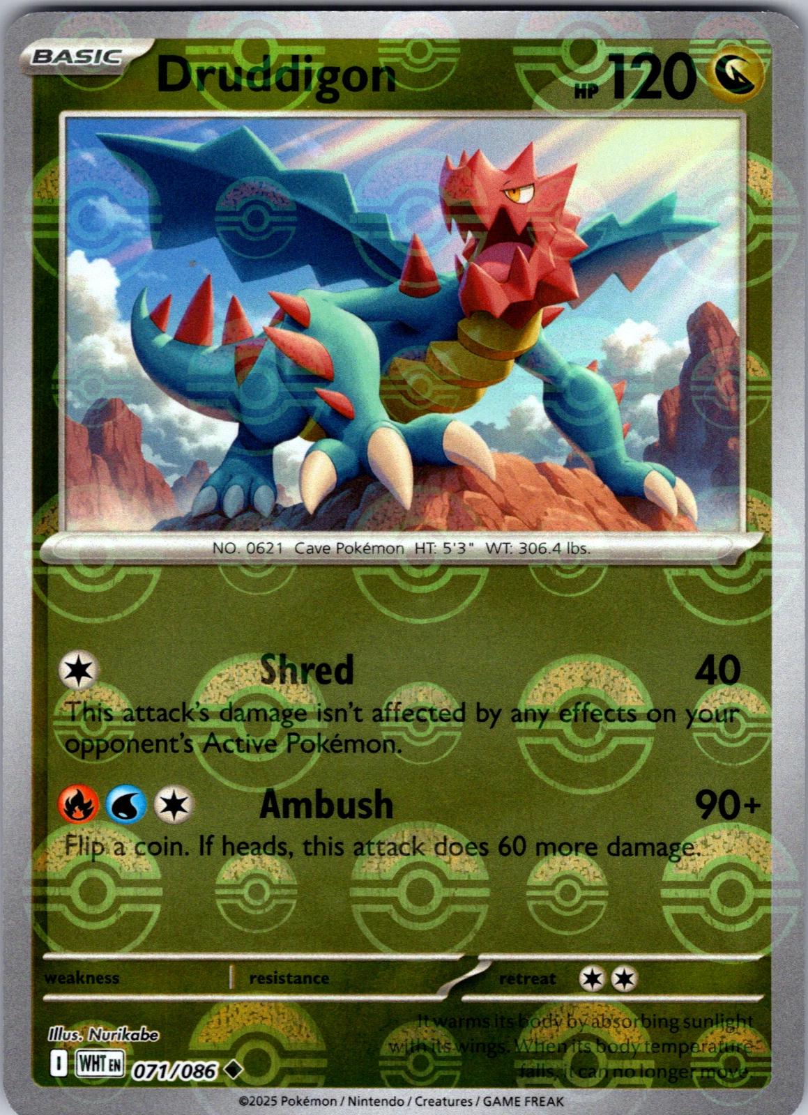 Druddigon (Poke Ball Pattern) 71 - SV White Flare Holofoil