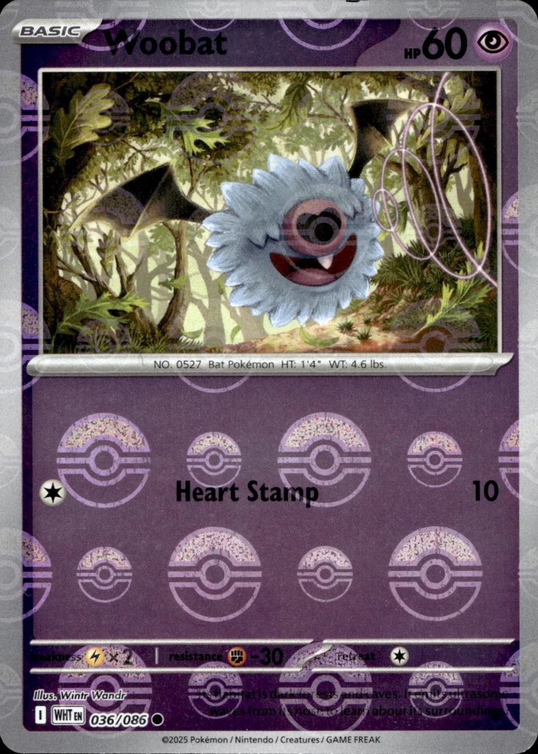 Woobat (Poke Ball Pattern) 36 - SV White Flare Holofoil