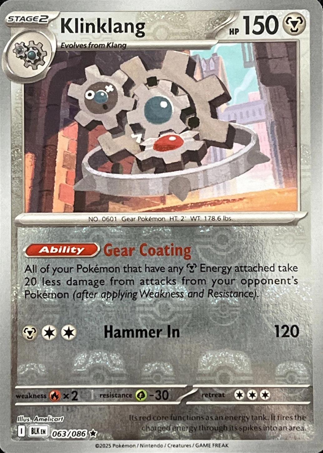 Klinklang (Master Ball Pattern) 63 - SV Black Bolt Holofoil