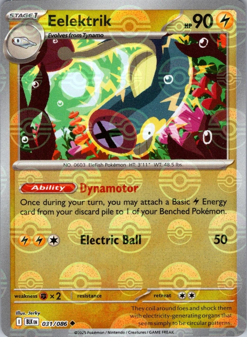 Eelektrik (Poke Ball Pattern) 31 - SV Black Bolt Holofoil