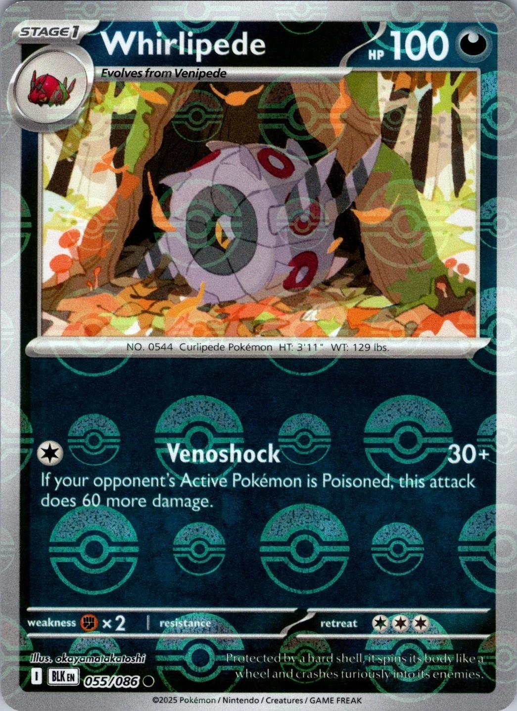 Whirlipede (Poke Ball Pattern) 55 - SV Black Bolt Holofoil
