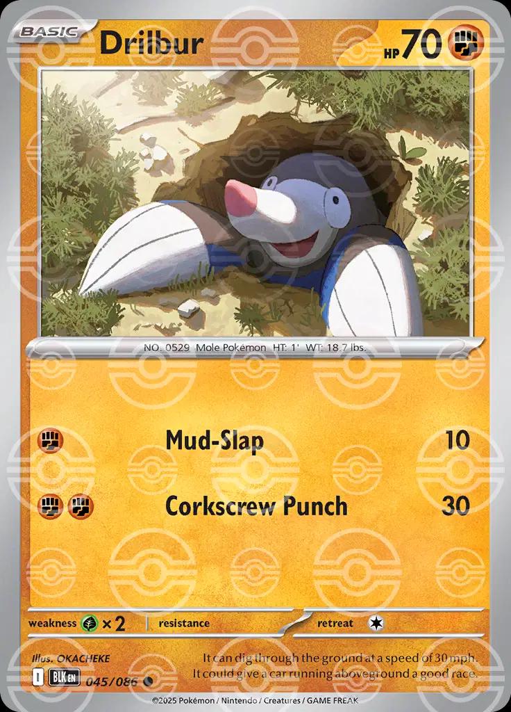 Drilbur (Poke Ball Pattern) 45 - SV Black Bolt Holofoil