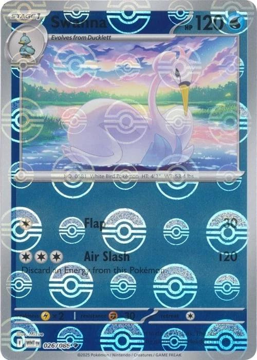 Swanna (Poke Ball Pattern) 26 - SV White Flare Holofoil