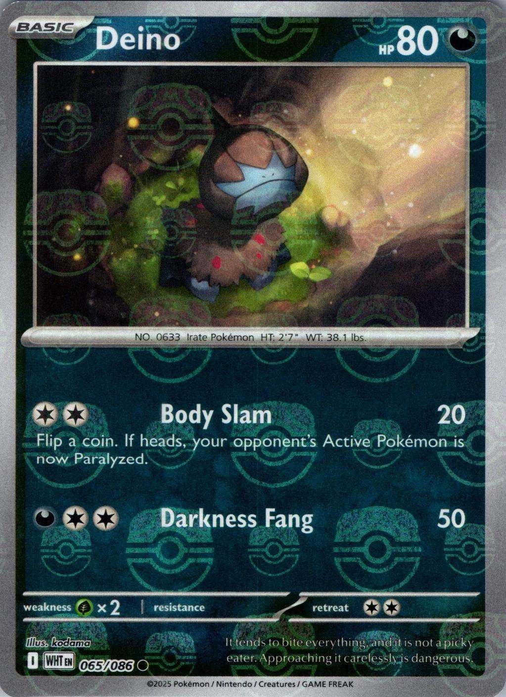 Deino (Master Ball Pattern) 65 - SV White Flare Holofoil