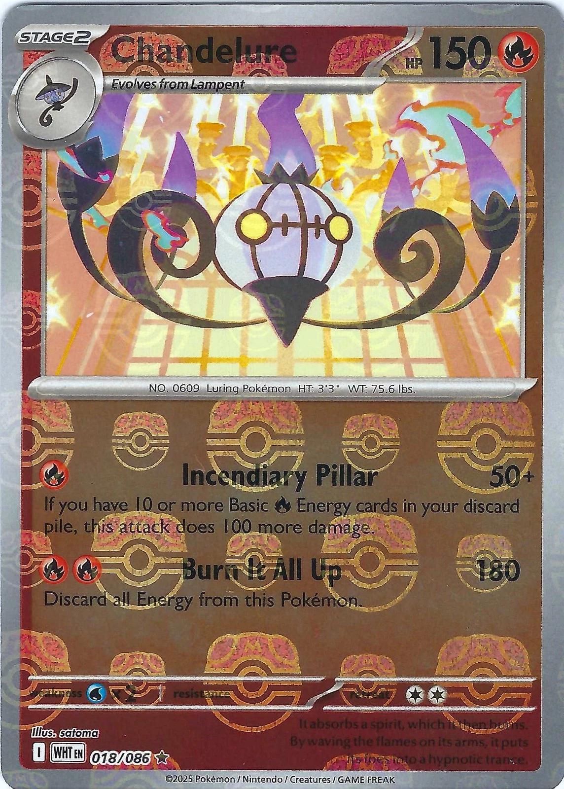 Chandelure (Master Ball Pattern) 18 - SV White Flare Holofoil
