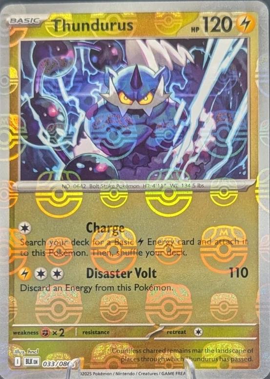 Thundurus (Master Ball Pattern) 33 - SV Black Bolt Holofoil