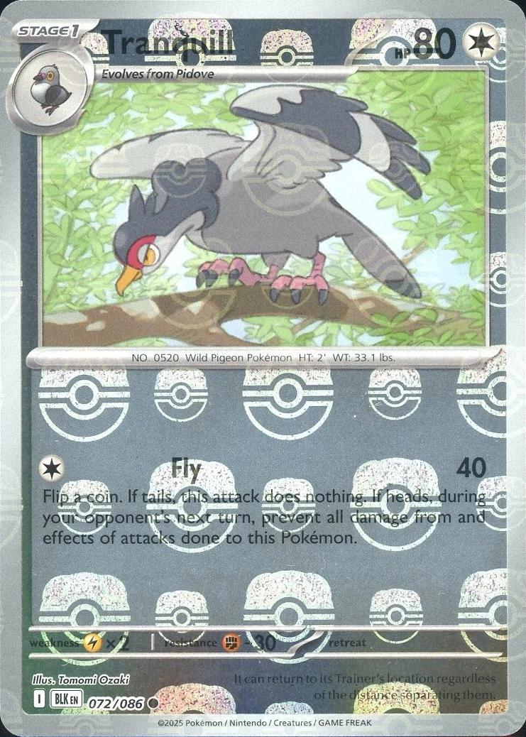 Tranquill (Master Ball Pattern) 72 - SV Black Bolt Holofoil