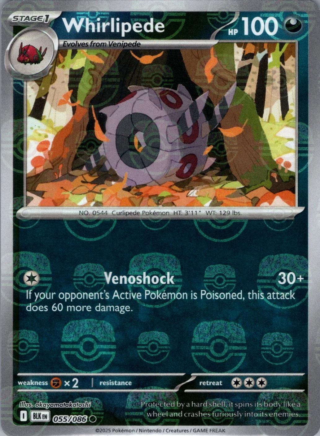Whirlipede (Master Ball Pattern) 55 - SV Black Bolt Holofoil