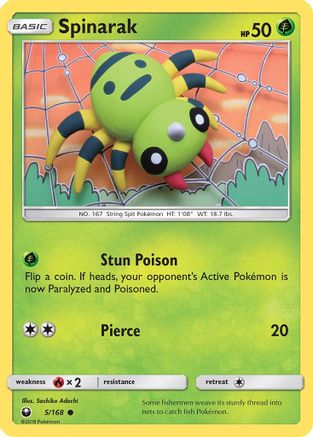 Spinarak 5/168 - SM Celestial Storm Reverse Holofoil