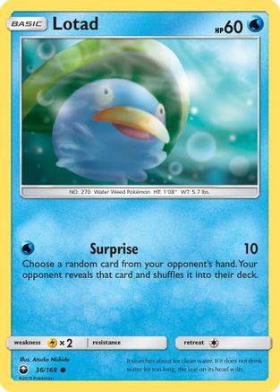 Lotad 36/168 - SM Celestial Storm Reverse Holofoil