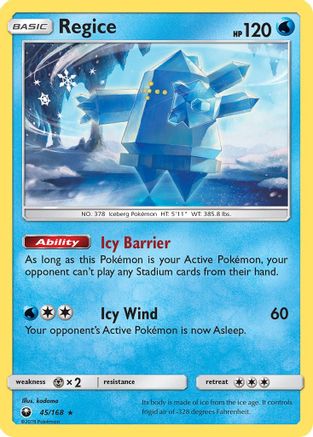 Regice 45/168 - SM Celestial Storm