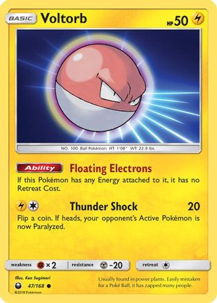 Voltorb 47/168 - SM Celestial Storm Reverse Holofoil