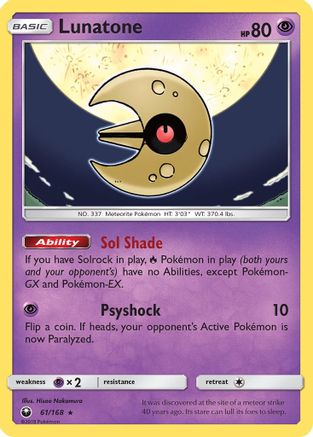 Lunatone 61/168 - SM Celestial Storm Holofoil
