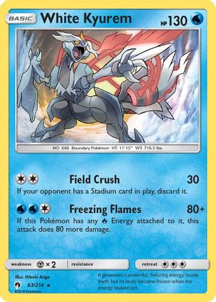 White Kyurem 63/214 - SM Lost Thunder Reverse Holofoil