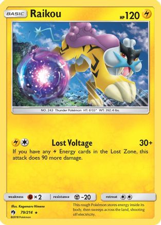 Raikou 79/214 - SM Lost Thunder Reverse Holofoil