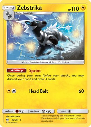 Zebstrika 82/214 - SM Lost Thunder Reverse Holofoil