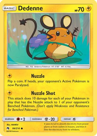 Dedenne (84) 84/214 - SM Lost Thunder Reverse Holofoil