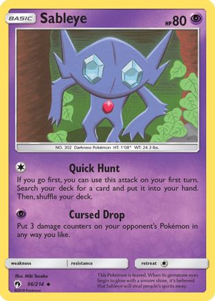 Sableye 96/214 - SM Lost Thunder Reverse Holofoil