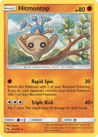 Hitmontop 113/214 - SM Lost Thunder Reverse Holofoil