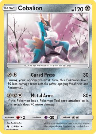Cobalion 129/214 - SM Lost Thunder Reverse Holofoil