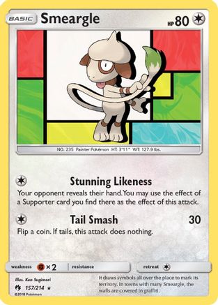 Smeargle 157/214 - SM Lost Thunder Reverse Holofoil