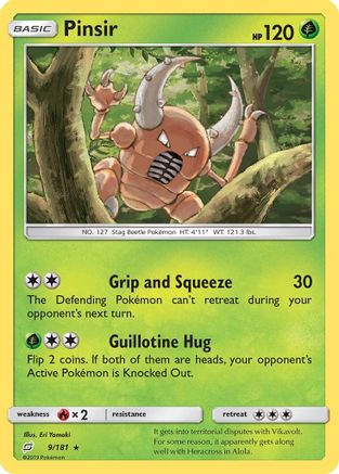 Pinsir 9/181 - SM Team Up Reverse Holofoil