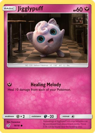 Jigglypuff (Holo Common) 14/18 - Detective Pikachu Holofoil