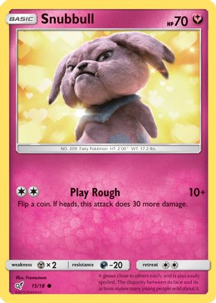 Snubbull (Holo Common) 15/18 - Detective Pikachu Holofoil
