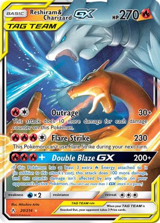 Reshiram & Charizard GX 20/214 - SM Unbroken Bonds Holofoil