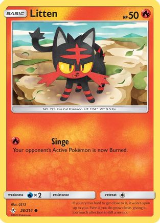 Litten (26) 26/214 - SM Unbroken Bonds Reverse Holofoil