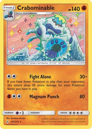 Crabominable 105/214 - Unbroken Bonds Reverse Holofoil